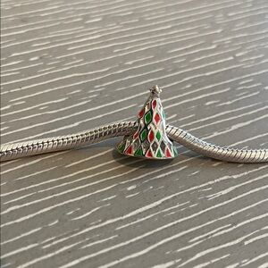 Sale Wed 3rd - Argyle Christmas Tree Bead w Red and Green colors